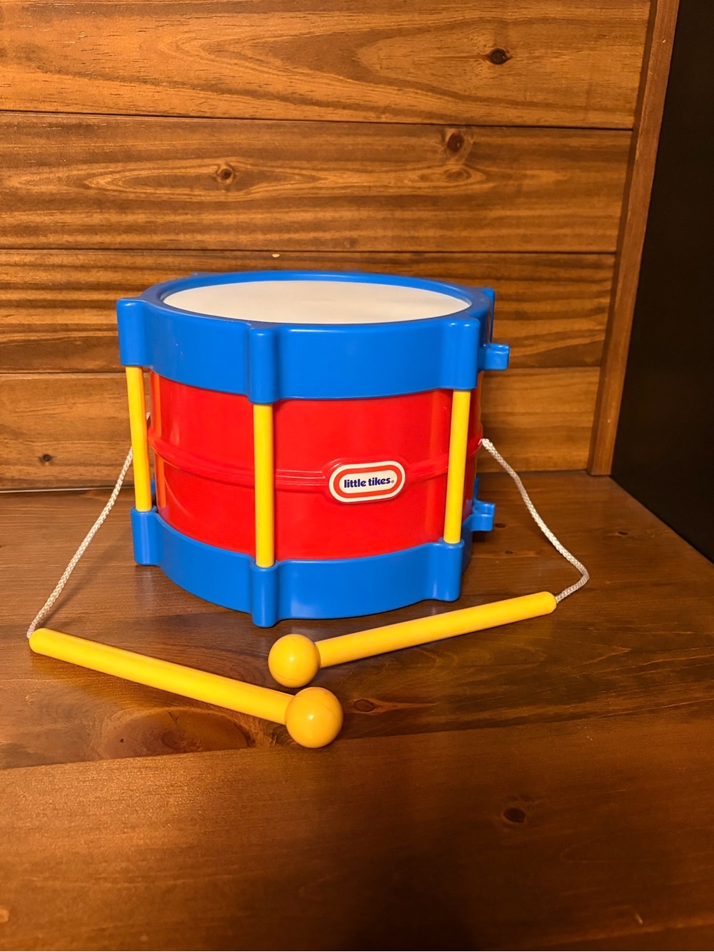 Vintage little tikes Blue yellow and Red Toy Drum